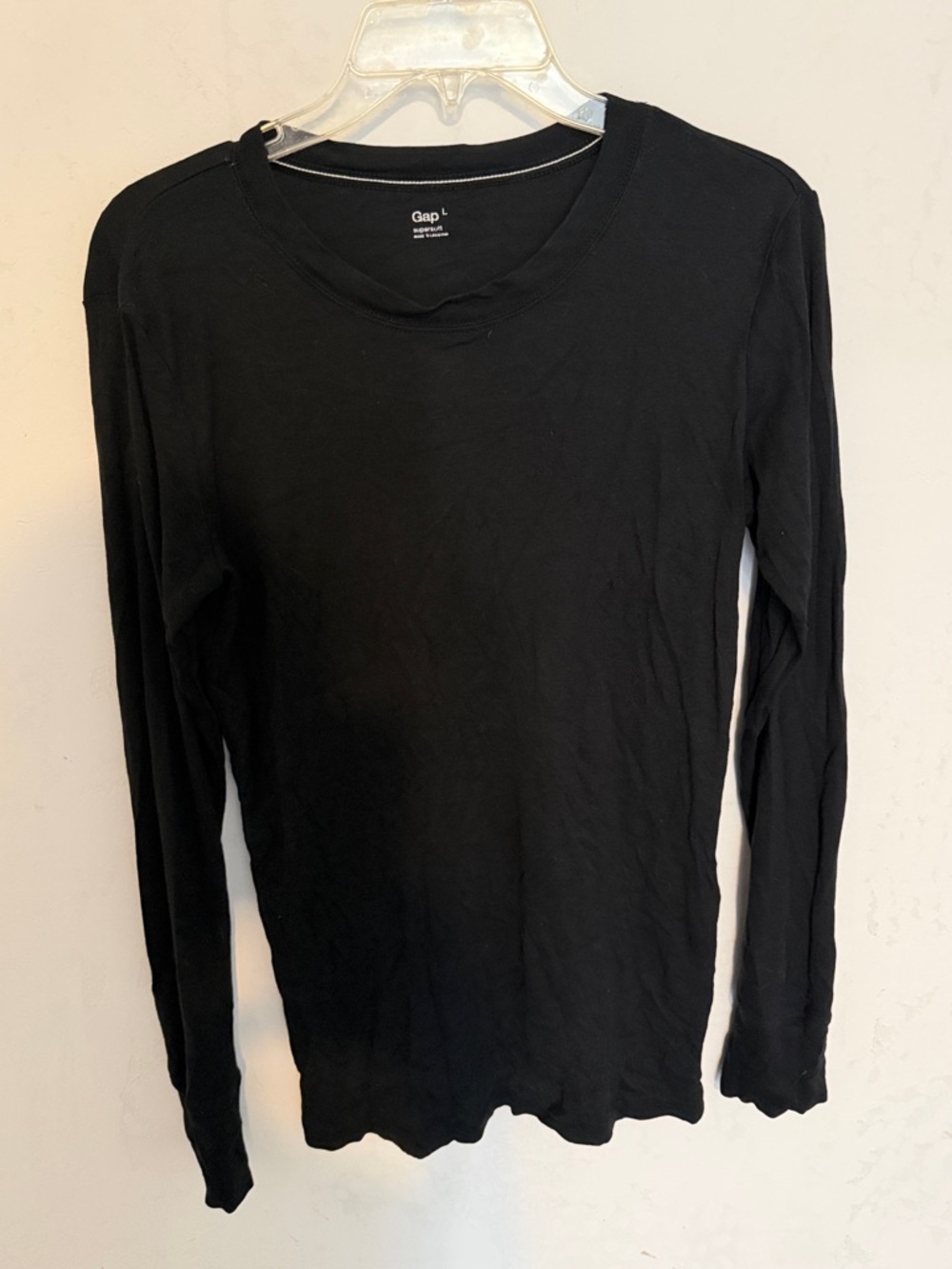 GAP Black Long Sleeve Crewneck Top